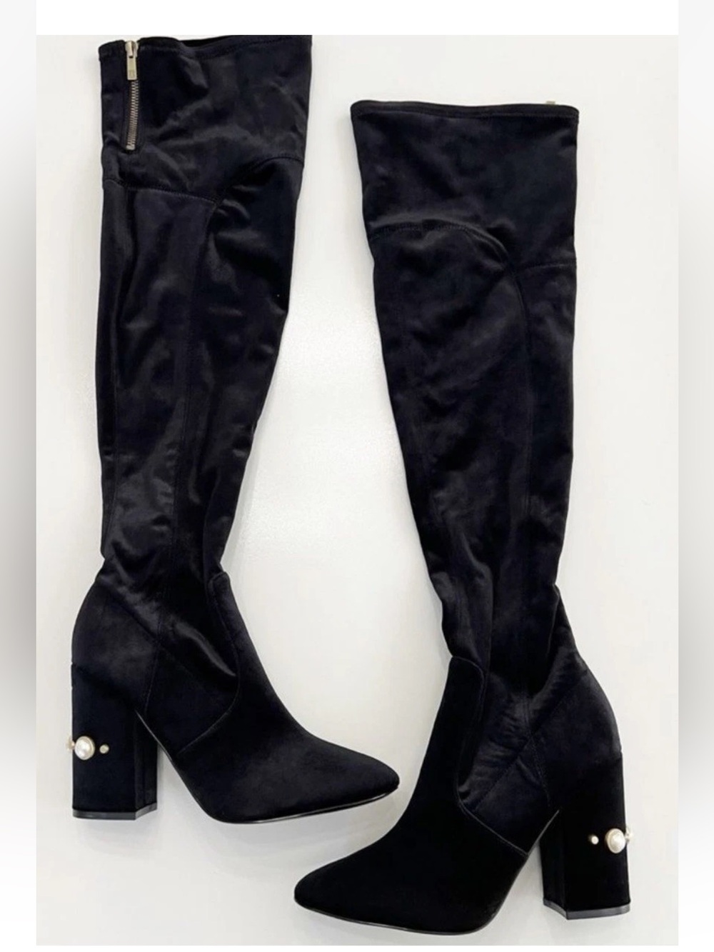 Ivanka Trumph velvet pearl high heel over the knee boots size 10 winter boot